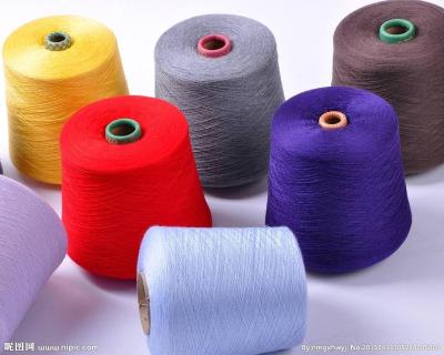 China Anti-bacteria 20/1 Ne 16/1 Dyed Polyester Spun Yarn For Knitting Socks for sale