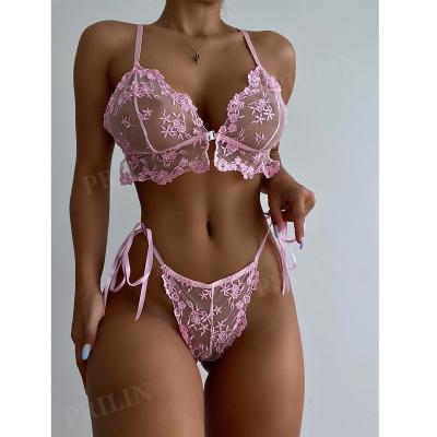 China Hot Sale Sexy Lingerie Mature Woman Fashion Embroidered Tulle See Through Sexy Lingerie for sale