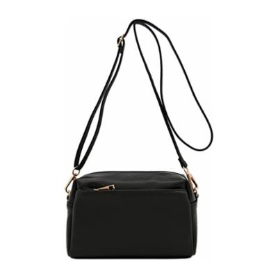 China Small Portable Triple Zipper Shoulder Bags Cross - Body Bag for sale