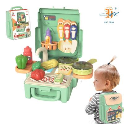 China Plastic 2 In 1 Schoolbag Styles Play House Kitchen Toys Other Pretend Play Toys Kitchen For Kids Set for sale