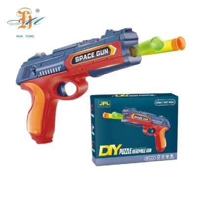 China Hot Selling Assembly DIY Toy Amazon Kids Target Game Gun Toys Blaster Shooting Gun 2 In 1 Soft Bullet Children Gift Age 8+ MINI assembly toy gun for sale