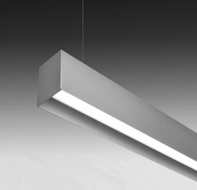 China 2021 modern hot sale modern design linear concave shape aluminum led pendant light for office for sale