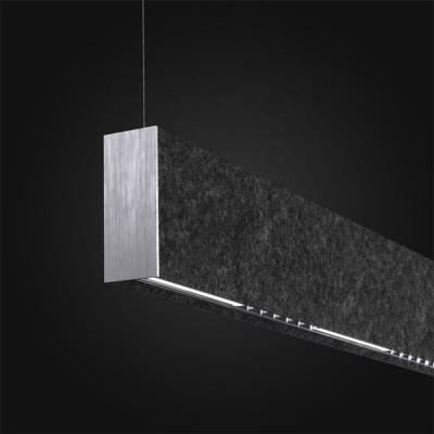 China Wholesale Minimalist Simple High Quality Acoustic Led Linear Pendant Light With 1.25 Inch Lens And Spot With Sound Plane for sale