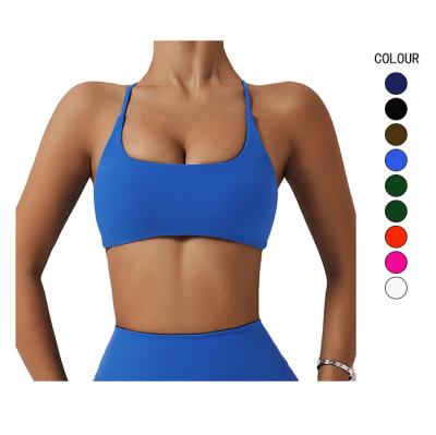 China Anti-Bacterial Cross-border New Products Cross Back Quick-dry Seamless Sports Bra Sports Bra For Women Fitness Yoga Wear for sale