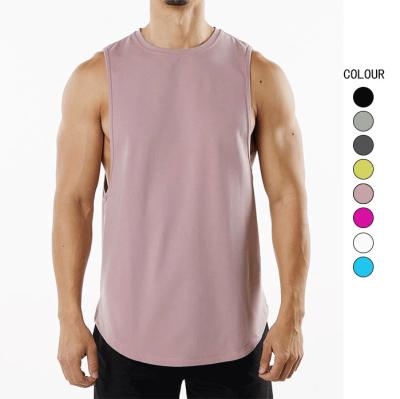 China New breathable European and American solid color sports leisure plus size men's vests sports wear men gym fitness sets men for sale