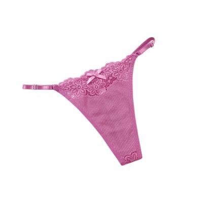 China T-shaped Amazon Lace Breathable Temptation Hot Sexy Underwear Adjustable Thong for sale