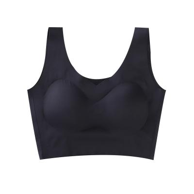 China Factory Seamless Breathable Underwear U Neck Deep Neck Bra Women Sports Shaping Fitness Push Up Vest Bra for sale