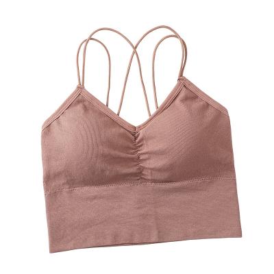 China New Style Sports Girl Seamless Cross Strap Bra Comfortable Underwear Wrap Chest for sale