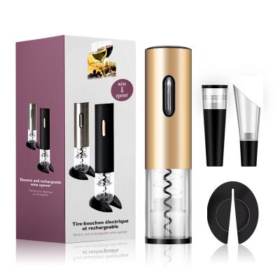 中国 Best Stocked Selling 4in1 Wine Bottle Opener Electric Cordless Wine Corkscrew Set 販売のため