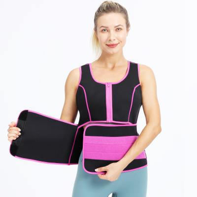 China Hot Sale Breathable Gym Slimming Sweat Belt Neoprene Waist Trainer Shapewear Sauna Vest Bodyshapers For Women Belly for sale