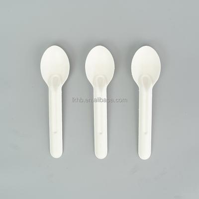 China Compostable Biodegradable Within 90 Days Sugar Cane Biodegradable Disposable Pulp Cutlery White Bagasse Paper Edible Spoon for sale