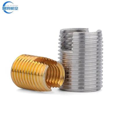 China Unc 1/4 Brass Self-Tapping Threaded Insert with Cutting Slot for sale