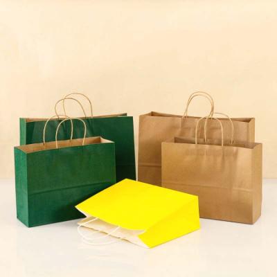 China Recycled Materials Various Custom Size Printed Logo Recycle Paper Bag Shopping Wholesale High Quality Kraft Paper Bag for sale