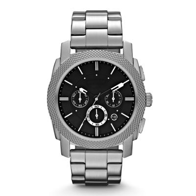 China Chronograph Men Watch Classic Black Silver Business Small Chronograph Man Watch Stainless Steel Calendar Strap Solid Steel Men Wrist Watch for sale