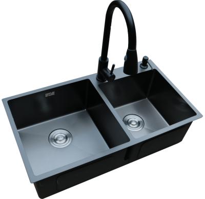 China With Faucet Factory Direct Sales Double Sink Kitchen Stainless Steel Professional Kitchen Sink for sale