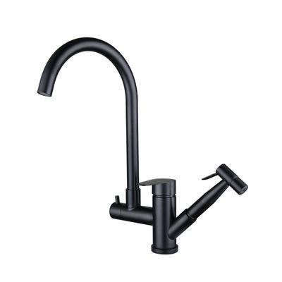 China Thermostatic Faucets Factory Outlet Black Plating Pull Out Luxury Stainless Steel Kitchen Faucet for sale