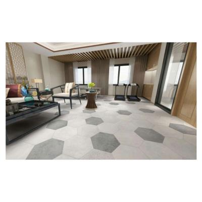 China Tiles Kitchen Decoration Floor Tiles Rustic Economic White Color Hexagon Glazed Porcelain Wall Tile for sale