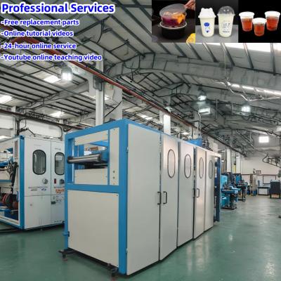 China 520mm Max Forming Width Plastic Thermoforming Machine for Ice Cream PP Cup and Iced Coffee Cups for sale