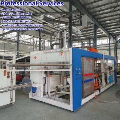 China Used Industrial Biodegradable Plastic Lunch Box Machine One-stop Vacuum Forming Machine for sale