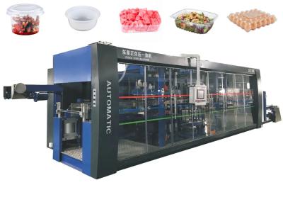 China Fully Automatic Plastic Tray Thermoforming Machine 710mm Forming Length for Disposable Plastic Containers for sale