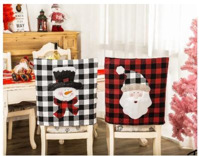 China Hot Selling Back Cloth Amazon Snowman Chair Cover Christmas Household Decoration for sale