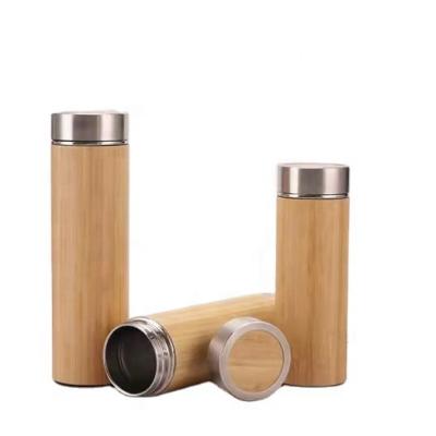 China Sustainable Hot Selling Stainless Steel Bamboo Vacuum Insulated Thermos Bottle for sale