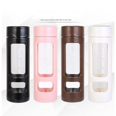 China WITH LID Hot Selling New Design Eco Friendly Recycled Glass Juice Milk Water Bottle With Silicone Sleeve for sale