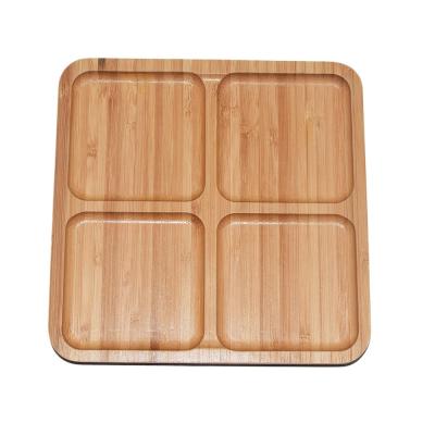 China Sustainable Food Carry Tray Square Bamboo Serving Tray for Hotel, Restaurant, and Household for sale