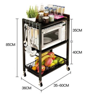 China OGJ Adjustable Shelves High Quality Sustainable Kitchen Racks Stainless Steel Cabinet Storage Microwave Oven Racks for sale