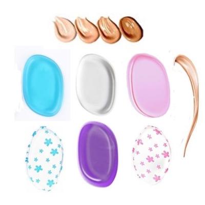 China Save Makeup Applicator Washable Premium Transparent Clear Silicone Powder Puff Makeup Sponge Blender For Gel Foundation Concealer BB Cream for sale