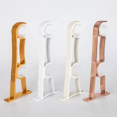 China Easily Assemble Factory Wholesale Curtain Rod Brackets Top Mounted Ceiling Suspended Bracket Roman Rod Single Holder Base Stand Accessories for sale