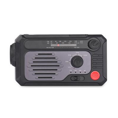 China Bluetooth V5.0 High Quality Emergency Crank AM FM Radio Portable Solar Crank Led Flashlight Weather Radio for sale