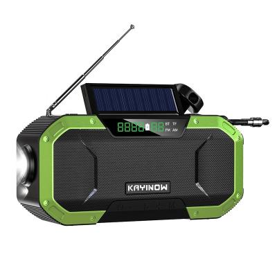 China LCD Display 9 in 1 5W LED Display Emergency Hand Crank Outdoor Waterproof Portable AM/FM Radio 5000mAh Solar Radio for sale