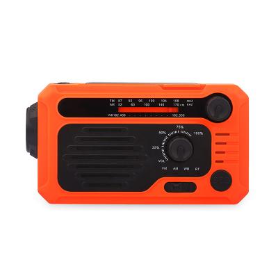 China Bluetooth V5.0 Emergency Hand Crank Dynamo Solar 2000 Mah Portable Fm Am Sw Time Radio for sale