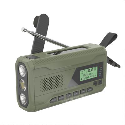 China New PORTABLE Hand Crank 2000mah Solar Powered Emergency Hand Crank WB/NOAA Radio with Phone Charger and LED Torch FM Radio for sale