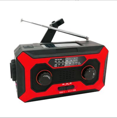 China LCD Display Emergency Hand Crank AM/FM NOAA Self-Powered Weather Radio LED Solar Flashlight for sale