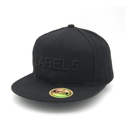 China JOINT Custom Black Snapback Hat Snapback Hip Hop Black Hat Snapback Hat With Green Under Brim for sale