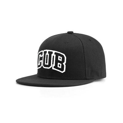 China COMMON CUB high quality custom embroidery baseball cap logo embroidery black hat for men for sale