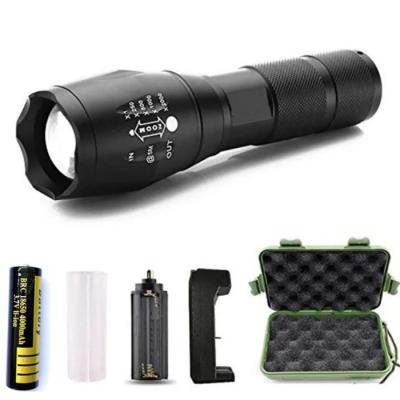 China Hot Sale T6 Camping Gift Box Set XML Brightest Waterproof 1000 Lumens Tactical Flashlight For Self Defensive for sale