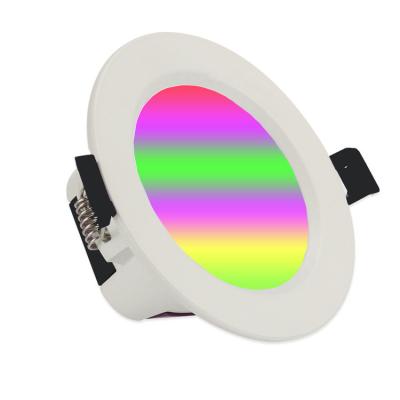 China Residential Round RGB Recessed Ceiling Color APP Control WIFI LED Smart Downlight Alexa Voice Control Downlight Changing Bulb for sale