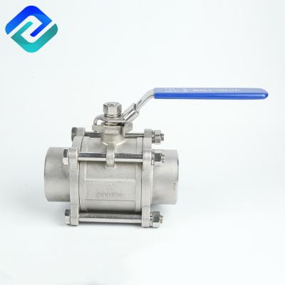 China General Type 3 PC Stainless Steel Precision Casting Ball Valve Thread End Valve Used For Machinery for sale