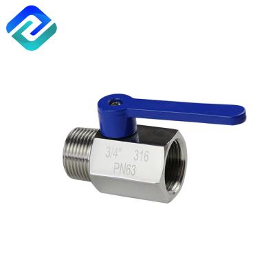 China 1 Inch General 316 Stainless Steel Male And Female Mini Ball Valve Price Manufacturer for sale