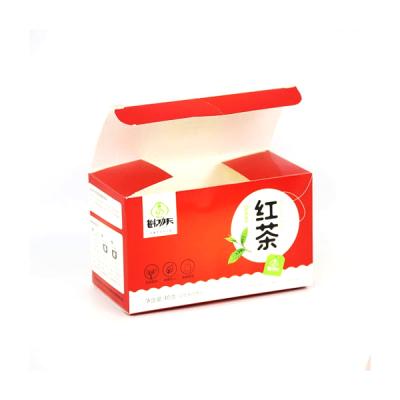 China Recycled Materials Custom Full Colors Printed Logo Foldable Tea Packaging Box Paper Tea Box for sale