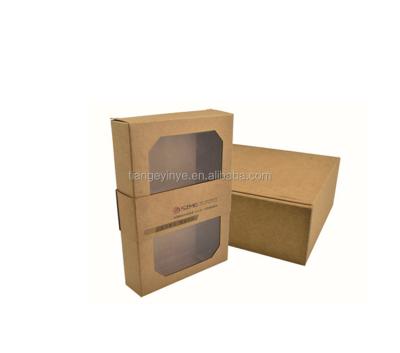 China Recycled Materials Paper Box Packaging Design Kraft Paper Box With Window Packaging for sale