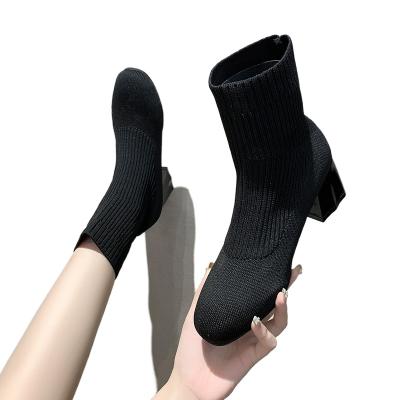 China 2022 Fashion Trend Women's High Quality Skinny Heel Socks Elastic Spring Summer Shoes Short Boots for sale