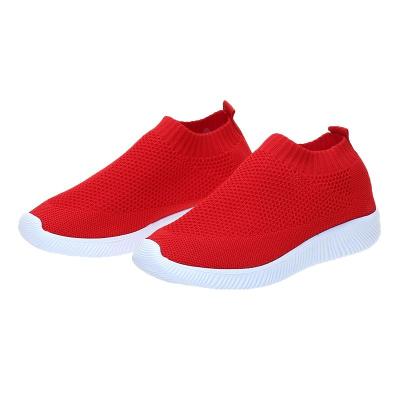 China Fashion Trend Women Rubber Mesh Sports Outdoor Walking Large Size Casual Flat Shoes 35-43 for sale