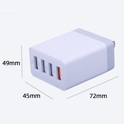 China New Products USB Four USB Port Adapter QC3.0 QC2.0 Mobile Phone Call Phone Smart Fast Charging Portable Fast Charger for sale