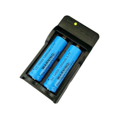 China Anti-reverse Charging / Prevent Battery Overcharge 14500 Lithium Battery Charger Double Slot Fast Charging Portable Lithium Ion AA Battery Charger for sale