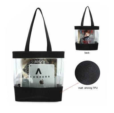 China Hot Handled Matt Shining Bag PVC Super Transparent Tote Bag for sale