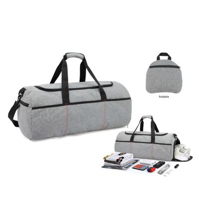 China Custom Polyester Waterpoof Foldable Duffle Bag Travel Fleece Sports Gym Bag Large Capacity for sale